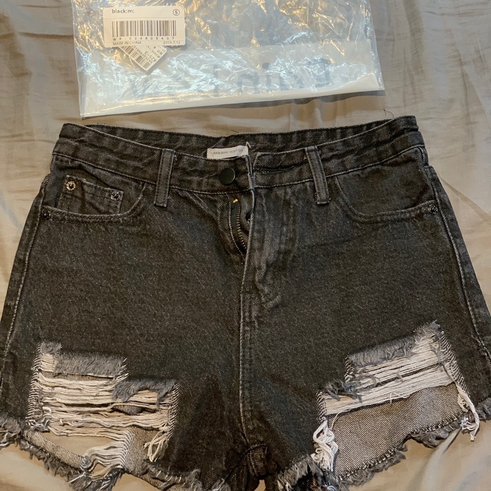 Rainbow/Boutique Black Denim ripped jean shorts